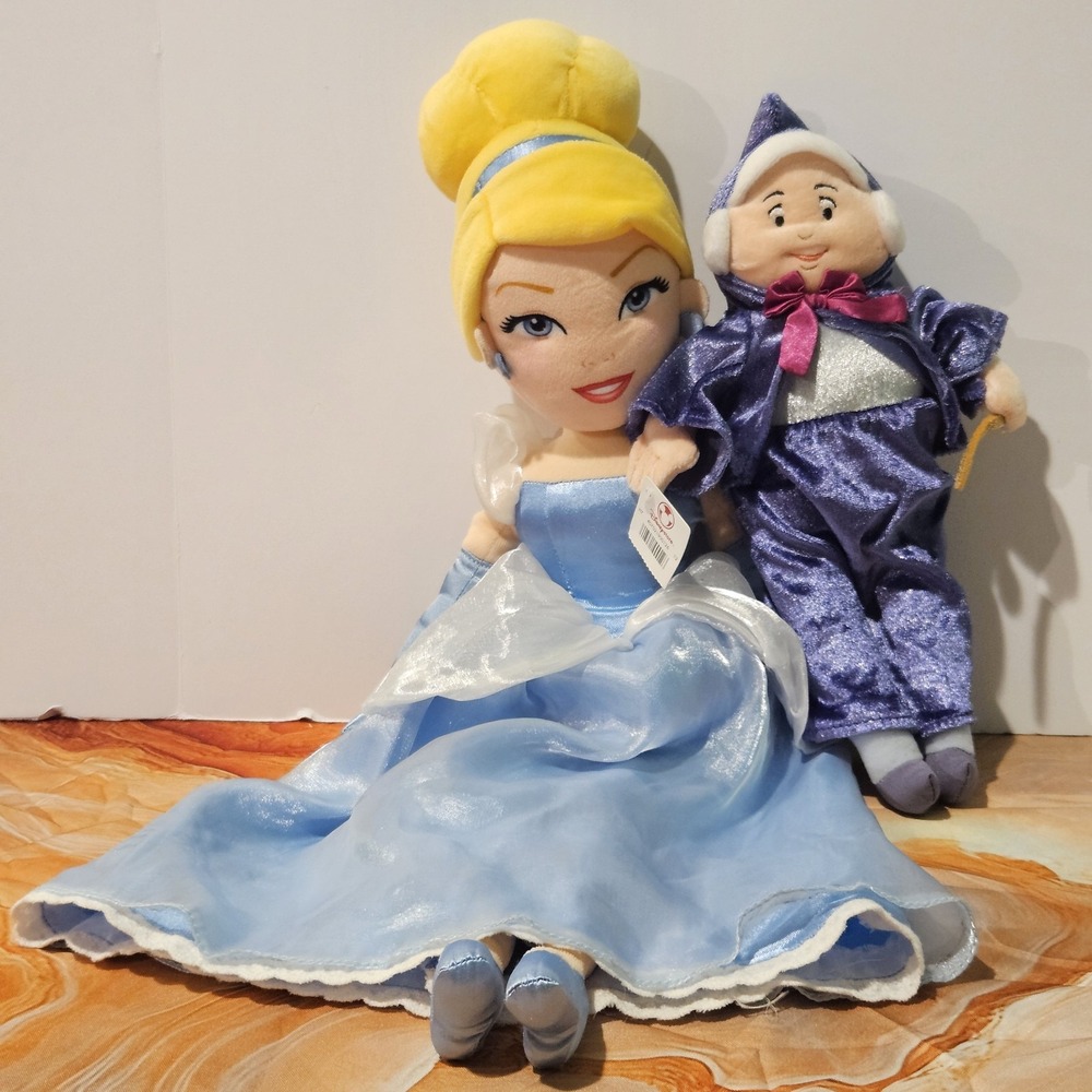 Disney Store Cinderella 20" Fairy Godmother 10" Plush